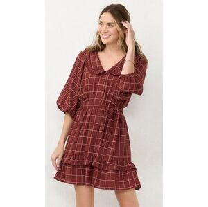 LC Lauren Conrad, Wine Red Dress, Size Large